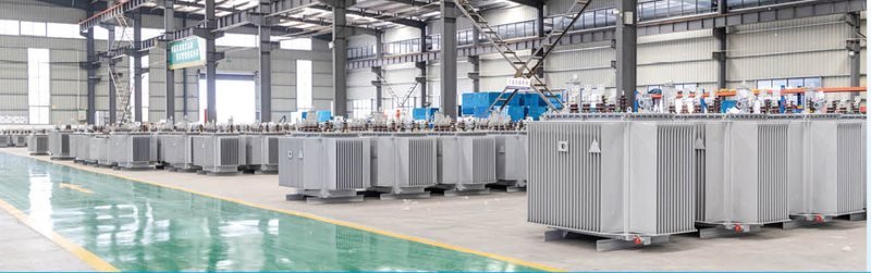 Oil-immersed distribution transformers ready for testing